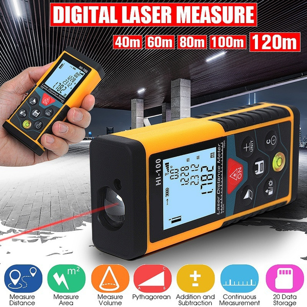 120M Digital Handheld Laser Distance Meter Range Meter Tape Finder Measure Tool 
