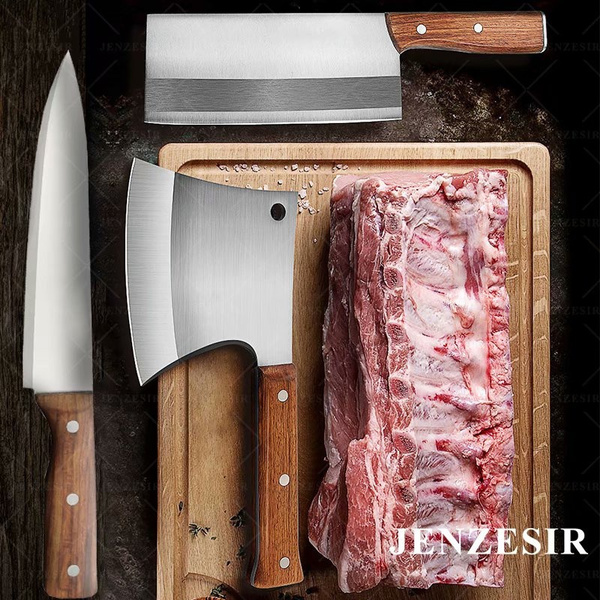 JENZESIR Forged Axe Knife Chopping Knife Set Professional Chef