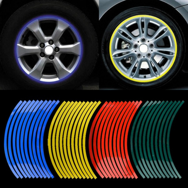 Decoration Wheel Sticker Motorbike  Decals Tire Strips Reflective Rim Tape 