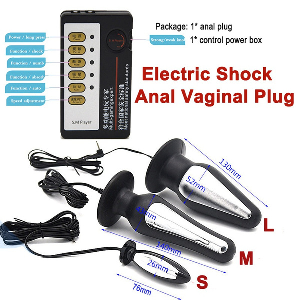Big E-stim Butt Plug Electric Shock Anal Vaginal Plug Set G-spot Massager  Sex Toys for Men Women Themed Anal Toys