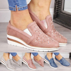 casual shoes, wedge, Sneakers, DIAMOND