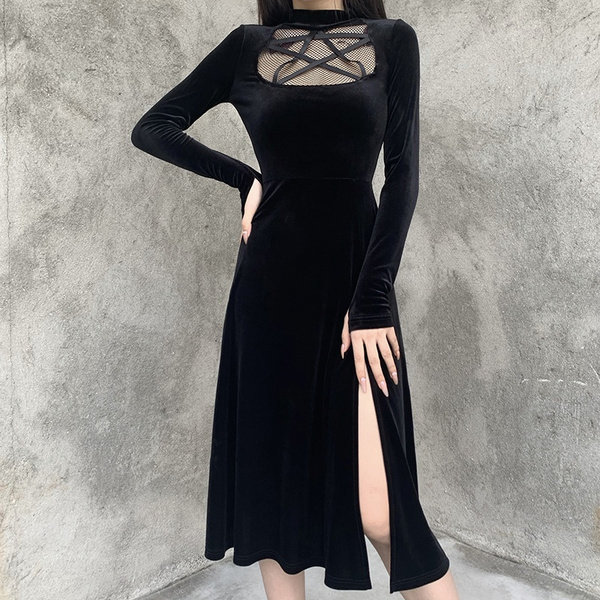 Long sleeve sales gothic dress