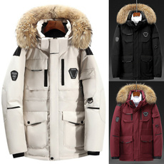 Down Jacket, hooded, fur, Winter