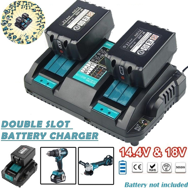 Double Slot Lithium Battery Charger For Power Tool Li Ion Battery Charging Station 3a 14 4v 18v For Bl10 Bl1430 Dc18rc Dc18ra Eu Us Eu Uk Au Plug Wish