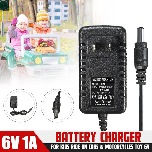 6V 500mA/1A Battery Charger Adapter For Kids Ride On Car ATV Quad 