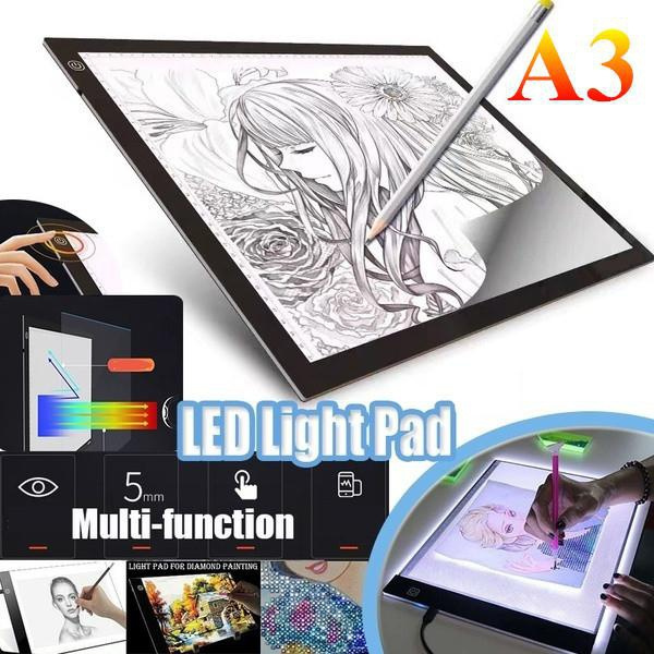 A3 21 Super Large Screen LED Diamond Painting Tool Light Box Stencil Touch  Board Drawing Copy Board Animation Tracing Pad With USB Cord