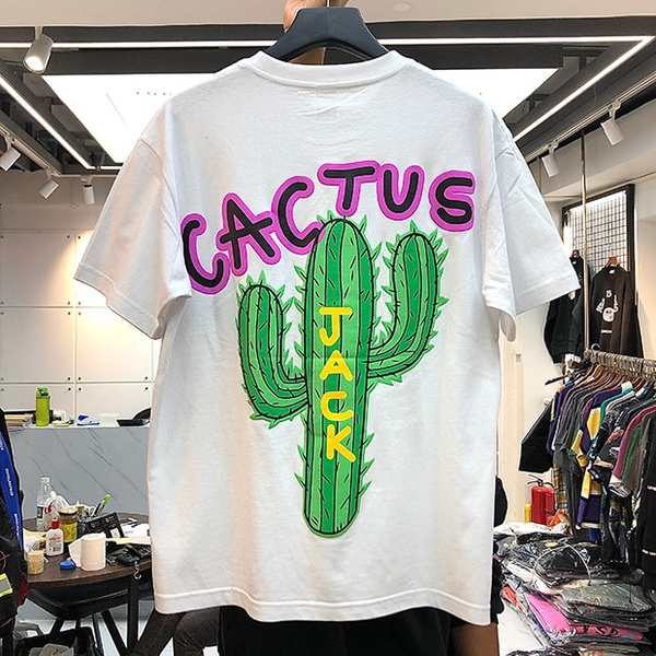 New luxury 2020 Men Travis Scott cactus jack T Shirts T-Shirt Hip Hop  Skateboard Street Cotton ASTROWORLD T-Shirts Tee Top