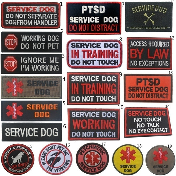 Service Dog Clothes Accessories Patch Military Embroidery hook Patches Badge 
