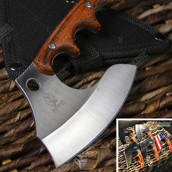 10 FULL TANG Survival Hunting Fixed Blade Tactical Axe Hatchet Camping  Knife