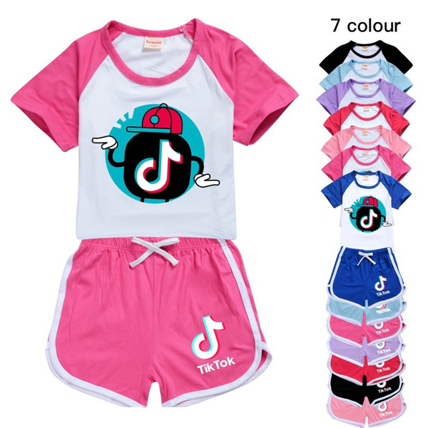 New Fashion Tik Tok Kids 2Pcs Set Childrens Clothing Set Boys and