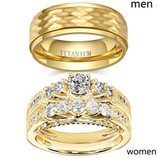 Steel, yellow gold, coupleringsforhimandherset, wedding ring