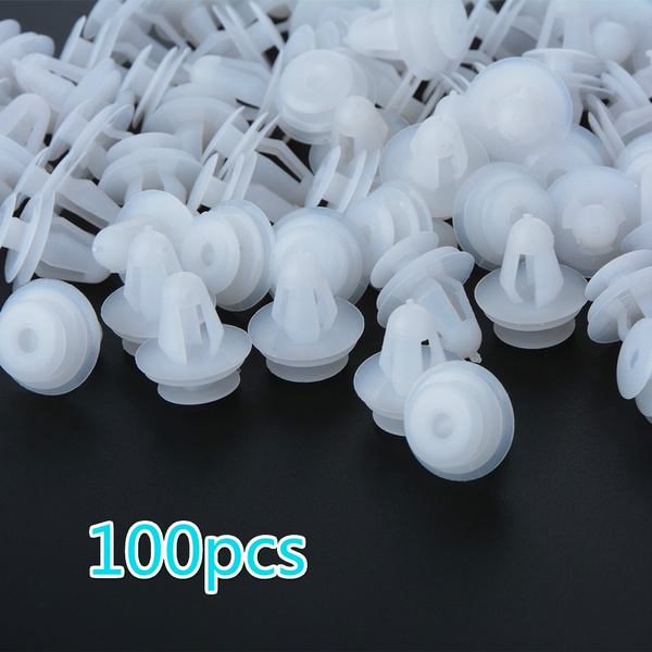 100Pcs Universial Lined Plastic Fastener Auto Bumper Fastener Vehicle ...