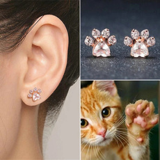 cute, Animal, gold, Stud Earring