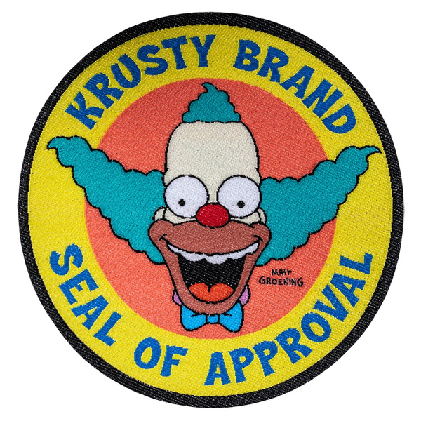 PATCH THE SIMPSONS KRUSTY BRAND SEAL OF APPROVAL  IRON ON 