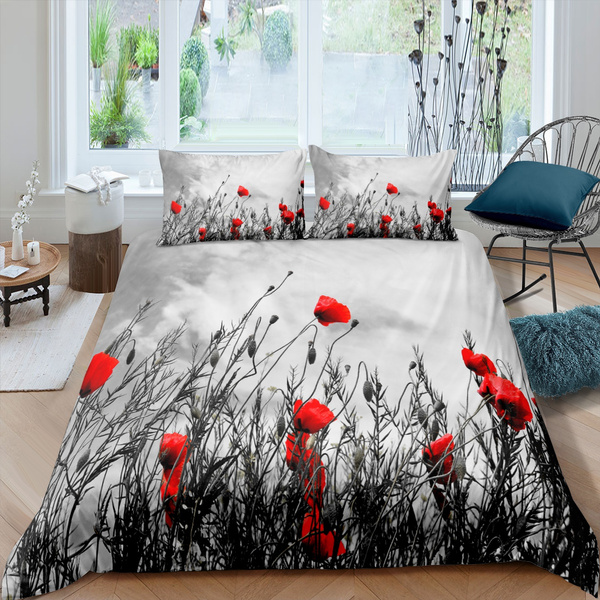 red poppy duvet cover