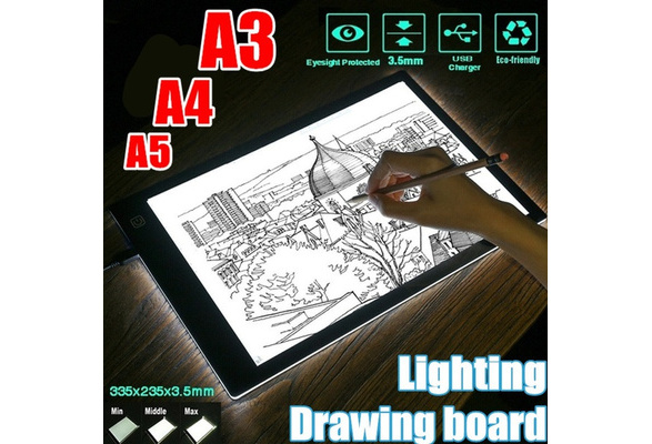 New Upgrade 5D Diamond Painting A3/A4/A5 LED Light Pad - Tracing Light Box  for Drawing, Adjustable Brightness, with USB Powered Projector Kit