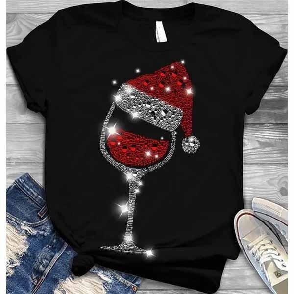 Christmas red discount wine glass sweatshirt