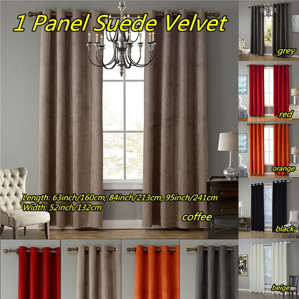 Suede Solid Thick Shade Living Room Bedroom Cloth Blackout Curtains Home Decor 