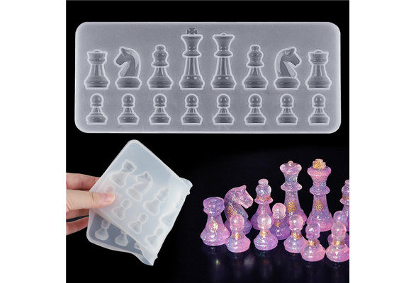 Handmade Chess Pieces Mold UV Crystal Epoxy Mold Home Decorations Resin  Casting Mold DIY Crafts Jewelry Silicone Mold DIY Crafts Jewelry Home