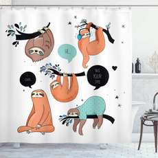slothshowercurtain, bathroomdecor, Waterproof, Shower Curtains