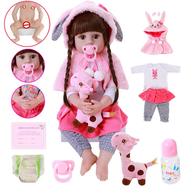 56cm Full Body Silicone Reborn Baby Doll Toy For Girl 22 Inch