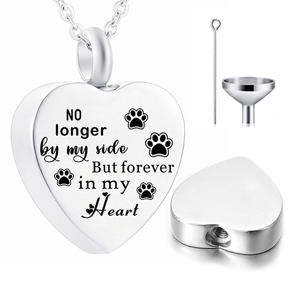 Heart Dog Tag Cremation Jewelry Pendant and Necklace for Ashes