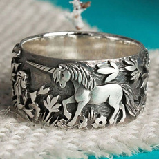 Sterling, Silver Jewelry, animalring, unicornring