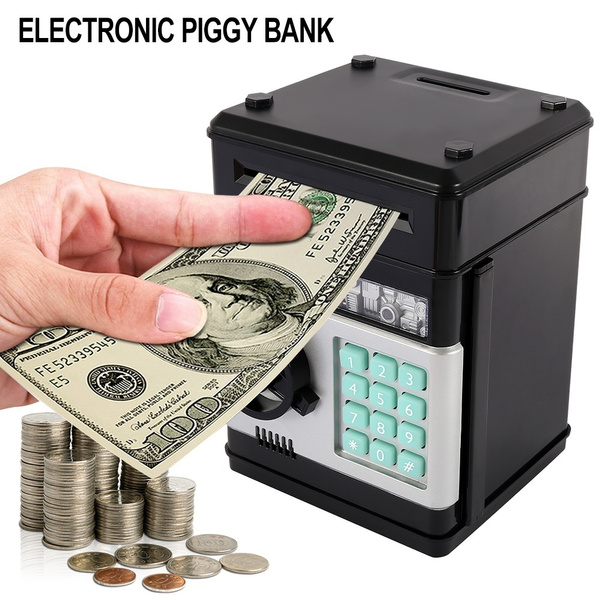 Electronic Piggy Bank ATM Password Money Box Cash Coins Saving Box ATM Bank Safe