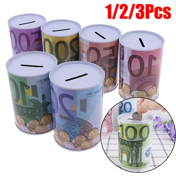Paper Money Printing Piggy Bank Tin Save Spend Share Giving Coin Money ...
