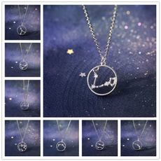 zodiacnecklace, Fashion, 12constellationsnecklace, necklace for women