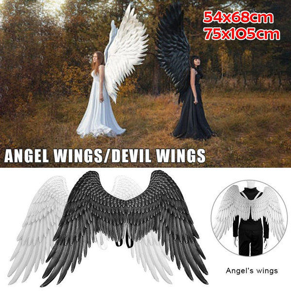 3D Angel Wings - Black