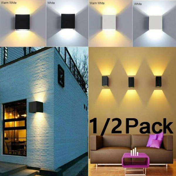 1 2 Pack Led Wall Lights Indoor 6w Modern Aluminum Wash Light For Living Room Bedroom Hallway Wish - Wall Wash Lights Indoor