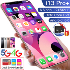 2020 NUOVO i13 Pro + Smartphone con 12 GB + 512 GB di memoria di grandi dimensioni 6,6 pollici Supporto schermo intero Sblocco facciale 5G Telefono cellulare a tre schede