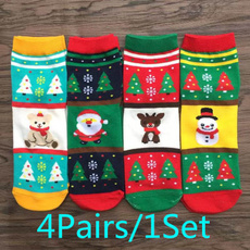 snowman, elk, Cotton Socks, Christmas