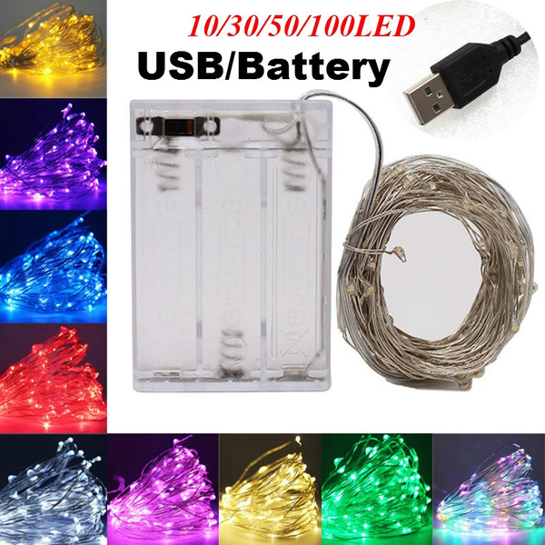 USB Connector LED String Fairy Lights 5/10M 50/100LEDs Copper Wire Party Decor 