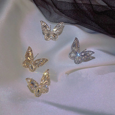 butterfly, Sterling, Bling, butterfly earrings