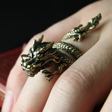 Couple Rings, animalring, dragonring, Vintage