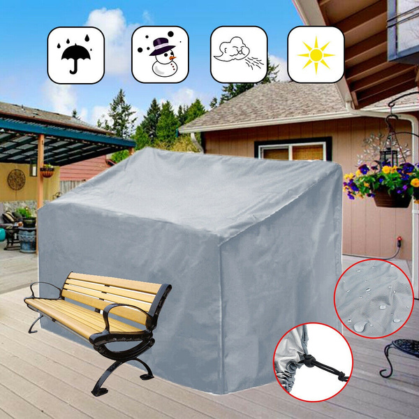 2/3/4 Seater Grey Waterproof Bench Seat Cover Garden Furnitue Patio UV Protect 