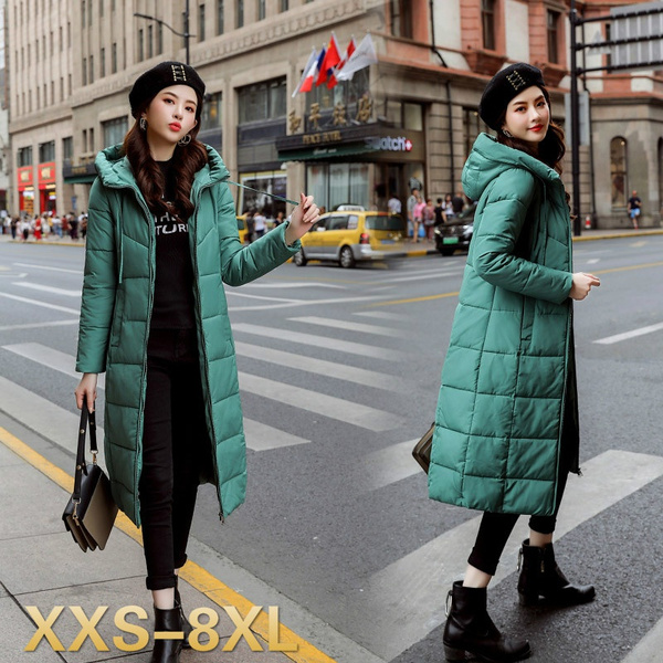 Women Winter Cotton Down Jacket Hoodie Long Parkas Warm Jackets Female  Winter Coat Clothes Plus Size XXS-8XL