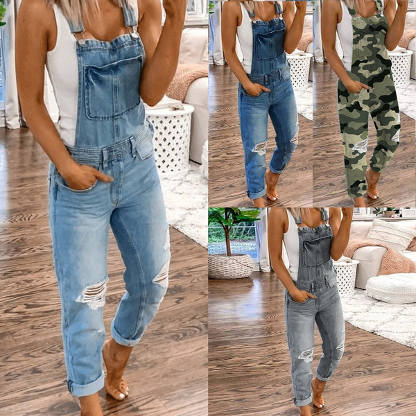 Loose Sashes Denim Work Suit Overalls Jumpsuits Pocket Rompers Jeans with  high waist Plus Size Women Fashion Casual #92 - AliExpress
