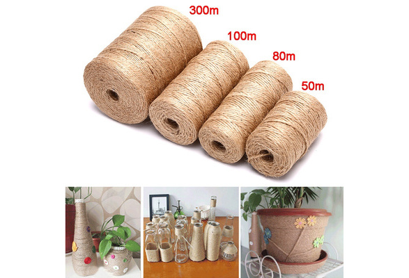 Natural Hemp Linen Cord Twisted Burlap Twine Rope String Decor 100M Natural Hemp Linen Cord Twisted Burlap Twine Rope String Decor 100M
