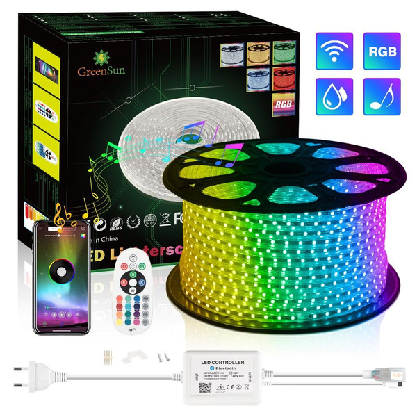 20m 30m Flexible Rgb Led Strip Light Phone Bluetooth Controller Ir 24 Ons Remote Control Smd 5050 Ip65 Waterproof Outdoor Home Garden Wish 20m 30m Flexible Rgb Led Strip Light, Outdoor Led Strip Light Controller