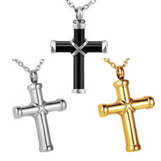 Steel, ashholder, Stainless Steel, Cross necklace