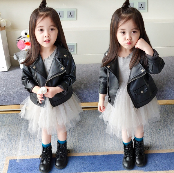 Leather jacket for infant cheap girl