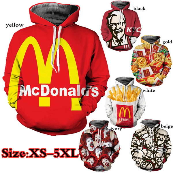 KFC McDonald's 3D Print Women Men Hoodie Sweatshirt Pullover tops Jumper S-7XL