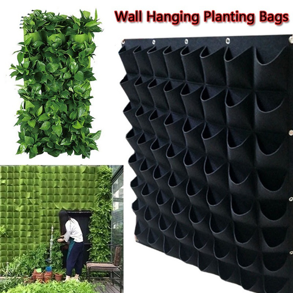 Hanging Planting Grow Bags, 18 Pockets Hanging Vertical Wall Planter Wall  Mounted Grow Bag Outdoor Indoor Gardening Vertical Greening Flower