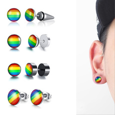 Steel, rainbow, Jewelry, Stud Earring