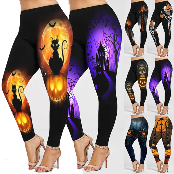 High Waisted Halloween Leggings for Women 3D Printed Skinny Jogging Workout  Yoga Pants Tights Leggings Plus Size