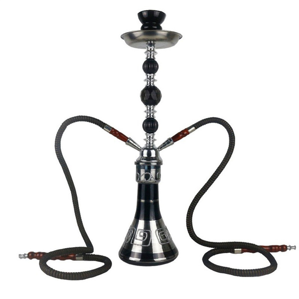 Middle Glass Hookah Cachimba Shisha Pipe Sisha Double Hose Travel