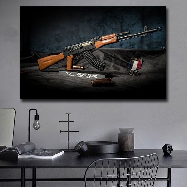 Hot Selling Wall Art airgun AK47 Rifle Pictures Print Painting On